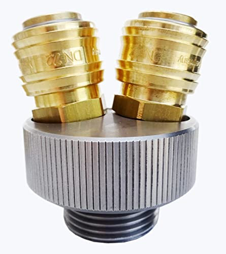 Adattatore con filettatura esterna da 1 e 2 raccordi ad aria compressa. Dimensioni del flusso: 7,2 mm