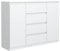 meble masztalerz Kommode Matt mit 4 Schubladen und 2 Türen 140 cm, Sideboard Wohnzimmer, Schlafzimmer H: 101,5 cm, B: 138,6 cm, T: 39 cm Kommode mit Schubladen, Schubladenschrank (Weiß)