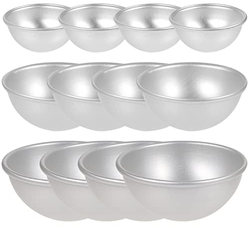 Mini-Halbkugel-Pfannen 12 Stück 3D-Aluminium-Halbkugel-Kuchenformen Zinn-Halbkugel-Badebomben-Formen Backform Für Schokoladen- -Pudding Handgemachte Seife