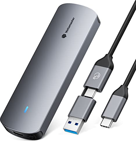 Yottamaster Boîtier SSD M.2 NVMe, Aluminium USB3.2 Gen2 10Gbps M.2 NVMe SATA SSD Soutien 2230/2242/2260/2280 - Installation sans Outil Large Compatibilité étendue avec Windows, Linux et Mac
