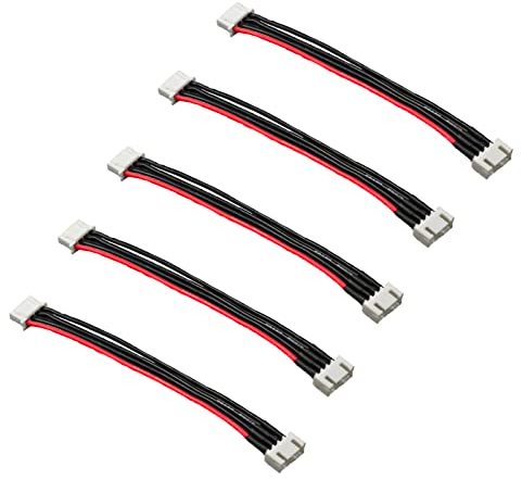 Boladge 5 Stück 3S 4Pins JST-XH Balance Stecker Verlängerungs Kabel Männlich auf Buchse Lipo Adapter mit 15CM 22AWG Silikon Draht (3S)