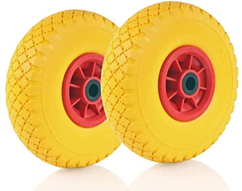 Kippen 1639K1 - Coppia di Ruote in Gomma Piena Antiforatura. Dimensioni: 3.00-4 (260x75 mm.)