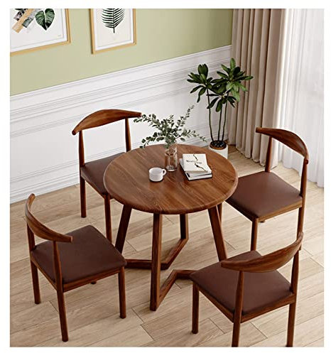Set aus Runder Esstisch,Tisch mit 2/3/4 stühlen set,küchentisch,Bistrotisch mit 2 Stühlen,Balkonset,Empfangstische für Verhandlungen,für Aufenthaltsraum,Bibliothek,Café,Büro ( Size : 4 chairs , Color