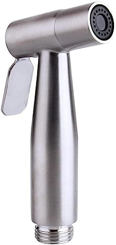Stainless Steel Handheld Toilet Bidet Sprayer Head Shattaf Water Wash Jet Douche Hand Held Muslim Shower Head Spray Tap for Toilet Cleaning, Pet Bath, Personal Hygiene Kitchen Bathroom Accessories