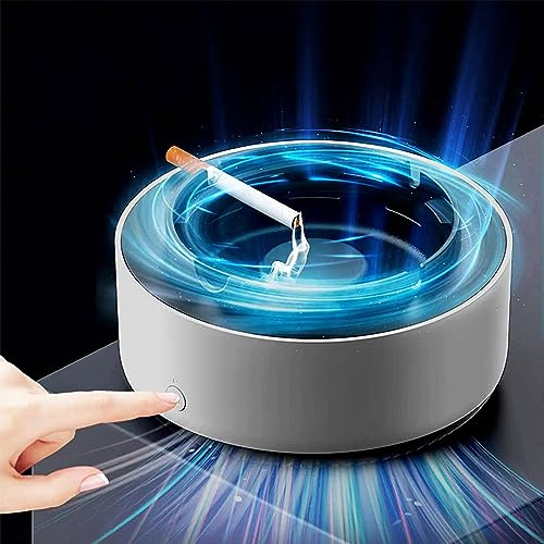 2 in 1 Multifunctional Indoor Smokeless Ashtray, 360° Surround Suction Intelligent Air Purifier, Indoor Household Car Smart Ashtray (Grey)