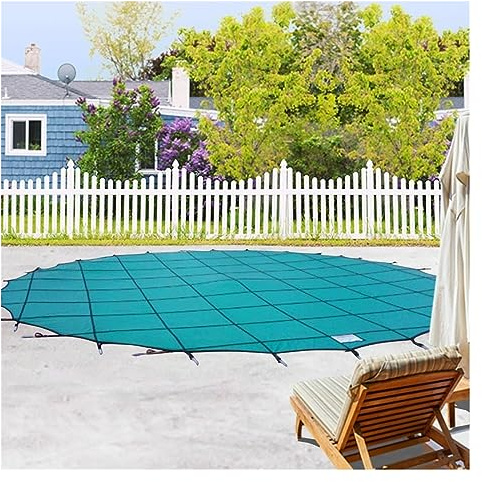 Piscinas Cobertor Cubierta Cobertor Funda Invierno Redondo Cubierta de seguridad para piscina enterrada, Grande Malla Verde Tarea pesada, Cubierta de madera/piso de concreto montado, 10m 9m 8m 7m 6m 5