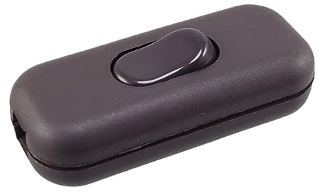 MWMS Interruttore intermedio marrone, 3 poli (2) alloggiamento e contatti con viti, 6 A, 250 V, interruttore a filo con bilanciere ON/OFF adatto per LED
