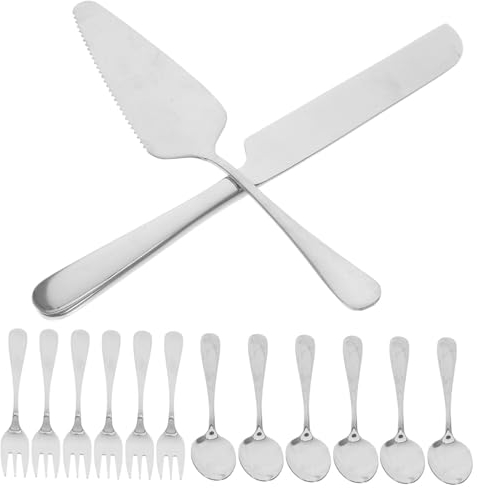 Milisten 1 Set Combinazione Forchetta e Coltello Forchette Da Frutta Forchette Da Dolce Da Burro Bere Cucchiai Pizzaiolo Banchetto Forchetta Da Frutta Acciaio Inossidabile Semplice