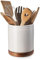 DOWAN Vaisselle Ustensile Rotatif à 360°, Grand Ustensiles de Cuisine en Céramique, Pot Ustensiles de Cuisine, Seau à Glace, Vase, Rangement, Décoration de la Maison, Glacis avec Moucheturess