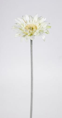 12 Stück Gerbera 46cm OG Kunstblumen künstliche Gerbera Blumen Seidenblumen (Weiß)