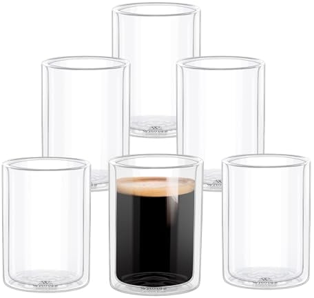 Wilmax | Thermogläser | 300 ml | 6er-Set | Doppelwandige Gläser für Wasser, Tee, Kaffee, Cocktails | Teegläser & Kaffeegläser | Gläser für Heiß- und Kaltgetränke | Wassergläser | Spülmaschinenfest