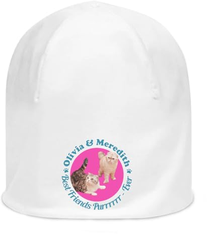 Olivia and Meredith Unisex dünne Baumwolle dehnbar weiß Slouch Beanie weiß, weiß, Einheitsgröße