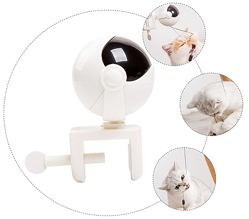 YARNOW 1stück Elektronisches Katzenspielzeug Mit Automatisches Teaser-Spielzeug Für Katzen Batterielos Interaktiv Clip Design Weiß