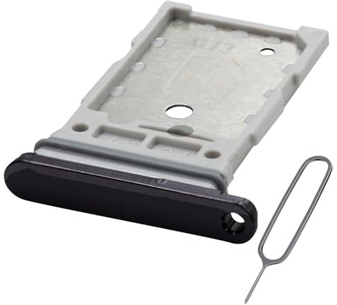 MMOBIEL Dual-SIM- Kartenhalter Kompatibel mit Samsung Galaxy S23 / S23 Plus - SIM-Tray - SIM-Kartensteckplatz - SIM-Kartenhalter Ersatz - inkl. SIM-Nadel und Wasserdichtem Gummiring - Schwarz