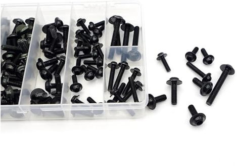 Motorrad Schrauben Set Für YA&MAHA 155 Für Aerox 650 Für Xvs Für Aerox 50 Für Banshee 350 Xj600 Xj6 184 PCS Universal Motorrad Verkleidung Schraube Mutter Set(Schwarz)