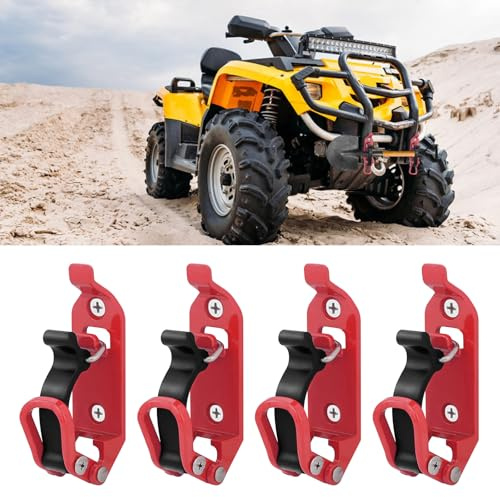 JJWNMLL 4 Stück Achträger Zubehör, Rot Schaufelhalterung für Dachträger | Schaufelhalter Offroad zubehör wandmontagehalterungen Klemmmontagesatz für Dachträger Boote