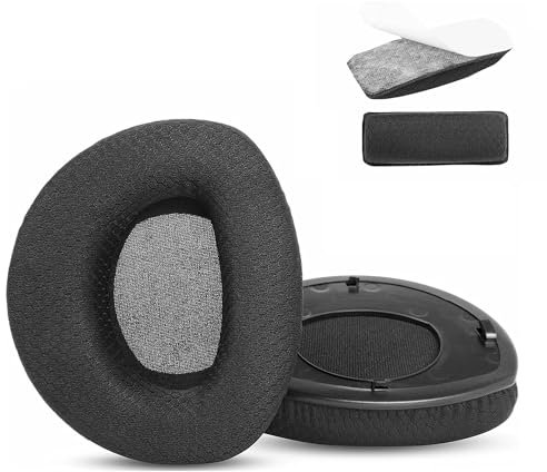 HTINDUSTRY Ohrpolster- und Kopfbügel-Ersatz kompatibel mit Sennheiser HDR160/170/180 RS160/170/180 Kabellosen Kopfhörern, Ohrpolster aus atmungsaktivem Stoff/hochdichtem Schaum
