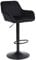 ralex-chair Barhocker 1er Set, Höhenverstellbarer Samtstoff Drehbarer Barhocker Barstuhl, Frühstück Esszimmerhocker mit Rückenlehne und Armlehne für Bar, Theke und Küche, Schwarz