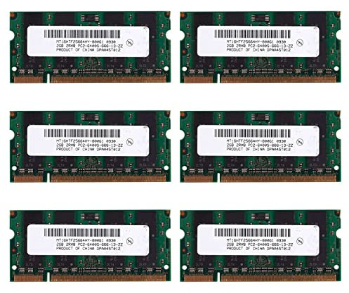 SRMAN 6X 2GB DDR2 PC2-6400 800MHz 200Pin 1.8V Memoria para Computadora Portátil SO-DIMM RAM para Computadora Portátil