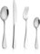 AMFUN Juego de cubiertos acero inoxidable 16 piezas,Cubertería moderna para 4 personas,con cuchillo chuletero,con tenedor, cuchillo y cuchara café,acabado pulido brillante,apto para lavavajillas