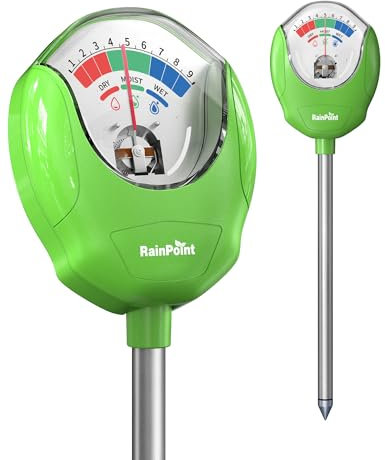 RAINPOINT Soil Moisture Meter for Plants - Accurate Plant Water Meter for Houseplants and Outdoor Plants,Gardening,Farming,No Batteries Needed(Green)