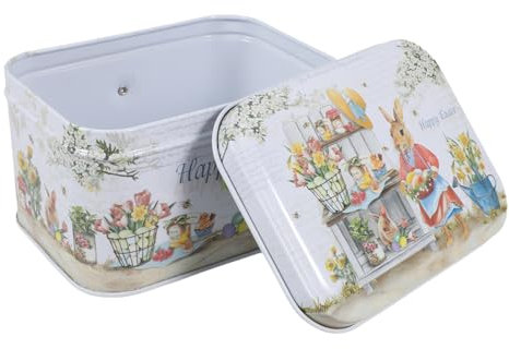 MOLUCKFU -keksdose Deckel Und Griff Dekorativer Aufbewahrungsbehälter Für Süßigkeiten Und Kleine Für Ostern Und Feiertagsfeiern