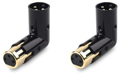 Ohewiiuk 2 Adaptateur d'angle XLR 3 Broches Réglable Mâle à Adaptateur XLR à Angle Droit Adaptateur XLR à 90 Degrés