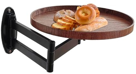 Mimoqk Wandmontierter Tisch, drehbarer Betttisch, einziehbar, schwebender Schreibtisch, nach unten, platzsparende Halterung mit verstellbaren Funktionen für Zuhause und Büro, 5,9 - 43 cm