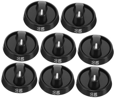 KONTONTY 8pcs Stove Hob Knobs Replacement for Gas and Electric Cooktops Cooker Knobs Ignition Button Kit Easy Install and Use