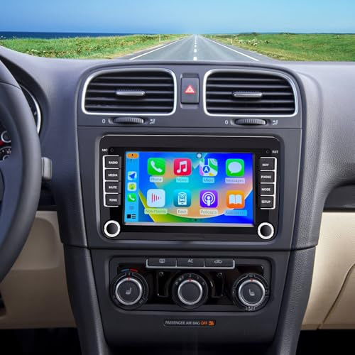 7-Zoll-Autoradio-GPS-Navigations-Headunit 2+32G für VW Passat B6 2007-2011, für Golf Plus MK5 2003-2009 mit Integriertes kabelloses CarPlay Android Auto Bluetooth WiFi FM SWC + AHD-Rückfahrkamera