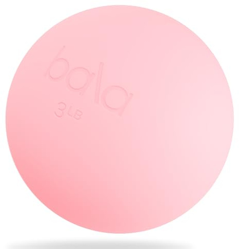 Bala Power Ball, Weighted Toning Exercise Ball for Pilates, Yoga, Home Fitness & More - Workout Ball for Strength & Core Training, Aerobics & Working Out to Improve Balance & Sculpt - 3lb, Blush