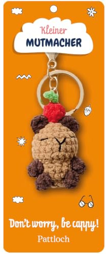 Kleiner Mutmacher, Schlüsselanhänger Capybara: Don't worry, be cappy! | Bag Charm und Glücksbringer zur Einschulung. Geschenk für den Schulstart, für Jungen und Mädchen (Süße Häkeltiere)