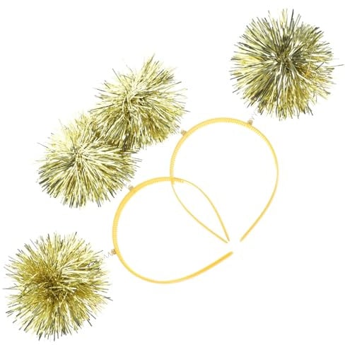Karnevalsstirnband Kinder Gold 2stücke Tinsel | Leicht zu Tragen, für Alltag und Karneval, für Kinder, 2 Stück-pack, Goldene Optik