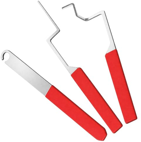 KIPTVO 3-Pack Stainless Steel Locked Window Opener Tool Set, Sturdy Window Lock Opening Kit with Comfort Grip, Practical Indoor Outdoor Window Unlocking Tool for Jammed Windows