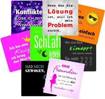 Cartingo Bierdeckel 'Sprüche Mix', eckig 93 x 93 mm aus Original-Bierfilzpappe (20er Set)