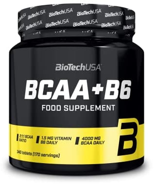 BioTechUSA BCAA+B6 Tabletten | 1g BCAA pro Tablette | Energie- und Erholungsförderung | Glutenfrei | 340 Tabletten