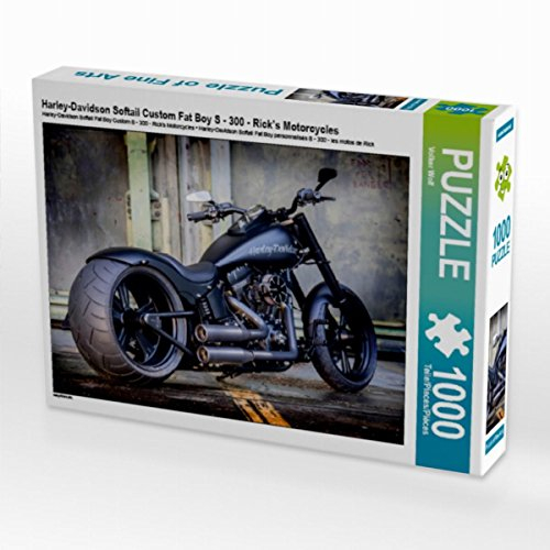 CALVENDO Puzzle Harley-Davidson Softail Custom Fat Boy S - 300 - Rick’s Motorcycles 1000 Teile Lege-Größe 64 x 48 cm Foto-Puzzle Bild von Volker Wolf