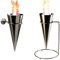Wandfackel Bodenfackel Fackel Feuerfackel Gartenfackel Cylinder Komplett aus Edelstahl Gel Ethanol