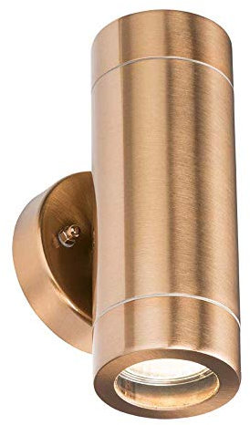 Knightsbridge Outdoor GU10 Up and Down Wall Light in Copper