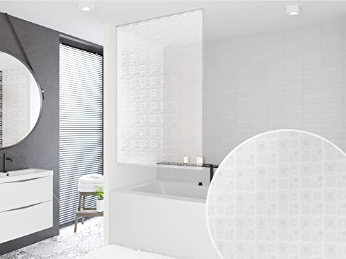 KS Handel 24 Basic DUSCHROLLO 180x240 cm PEVA 3D Quadro TRANSPARENT 3D Optik! Shower Rollo Curtain!