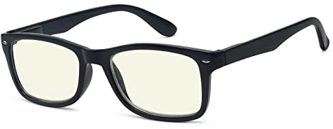 Eyekepper Computer Lesebrille,UV Schutz,Blendschutz,Entspiegelt Anti-Blaulicht Lesehilfe (Schwarz, Gelb getönte Gläser) +1.5