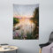 ABAKUHAUS Natur Wandteppich, Sonnenuntergang am See Chudskoy aus Weiches Mikrofaser Stoff Waschbar ohne Verblassen Digitaldruck, 110 x 150 cm, Rosa und blau
