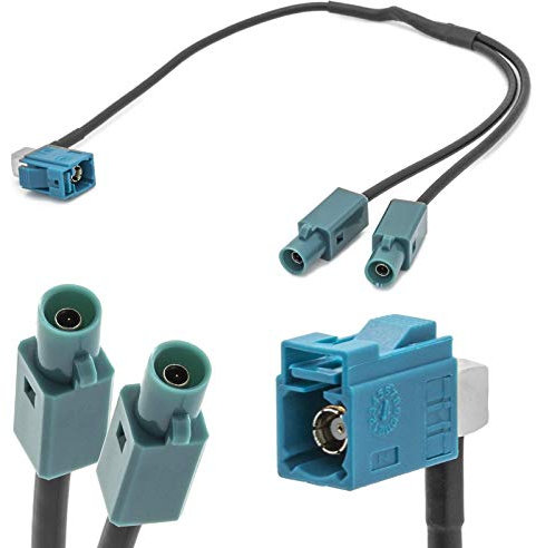 Radio Y-Antennen Adapter FAKRA (Z) Buchse Doppel FAKRA Stecker Kabel Kompatibel mit VW