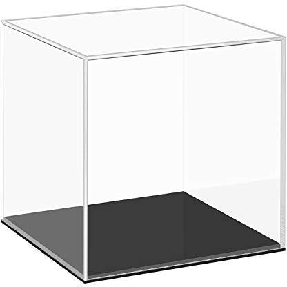 Cliselda Petite boîte carrée en Acrylique Transparent entièrement assemblée - Étanche à la poussière - pour Figurines d'action de Collection - 10 x 10 x 10 cm