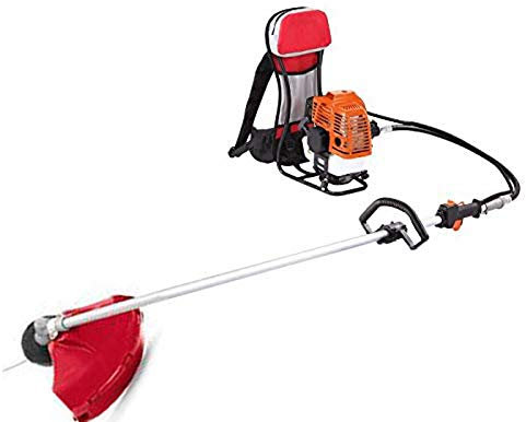 HIPPOKRAFT Rucksack-Motorsense, 52 cc, mit Kopf und Scheibe, Aluminium, Benzinbetrieben, Funktional, Freischneider