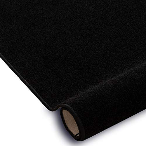 rugsx Einfarbiger Teppich Trendy für Zimmer, Wohnzimmer, Schlafzimmer, Teppichboden Auslegware, schwarz, Verschiedene Größen, 250x350 cm