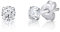 DTPsilver - Winzige/Kleine/Mittlere Größe Ohrringe 925 Sterling Silber mit Cubic Zirkonia Runde Ohrstecker - Durchmesser 4 mm - Weiß/klar CZ