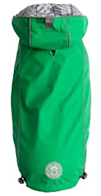 GF Pet Reversible ElastoFit Raincoat - Regenjacke- wasserdichte Hundebekleidung- Größe 2XL Hundemantel Rückenlänge 61cm- Grün