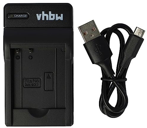 vhbw USB Battery Charger compatible with Panasonic Lumix DMC-TS20K, DMC-TS20R, DMC-SZ1 Digital Camera, Action Camera Batteries - Cradle
