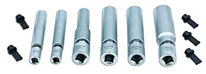 Laser 8066 Swivel Spark & Glow Plug Socket Set 1/4D, 3/8D 6pc